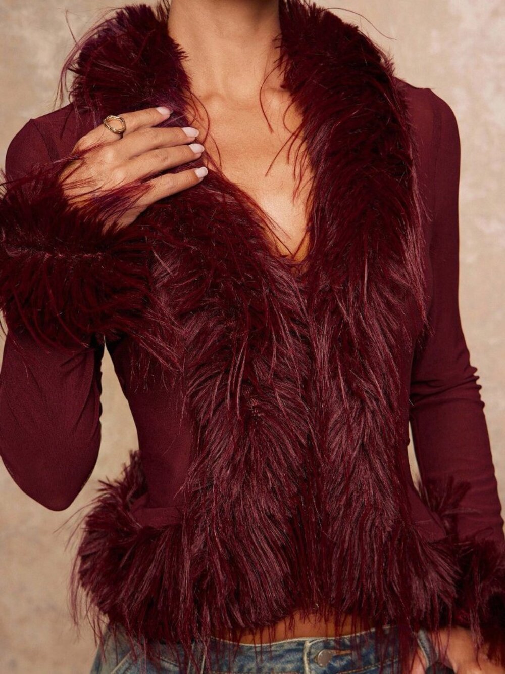 Burgundy Casual Women's Elegant Party Night Top